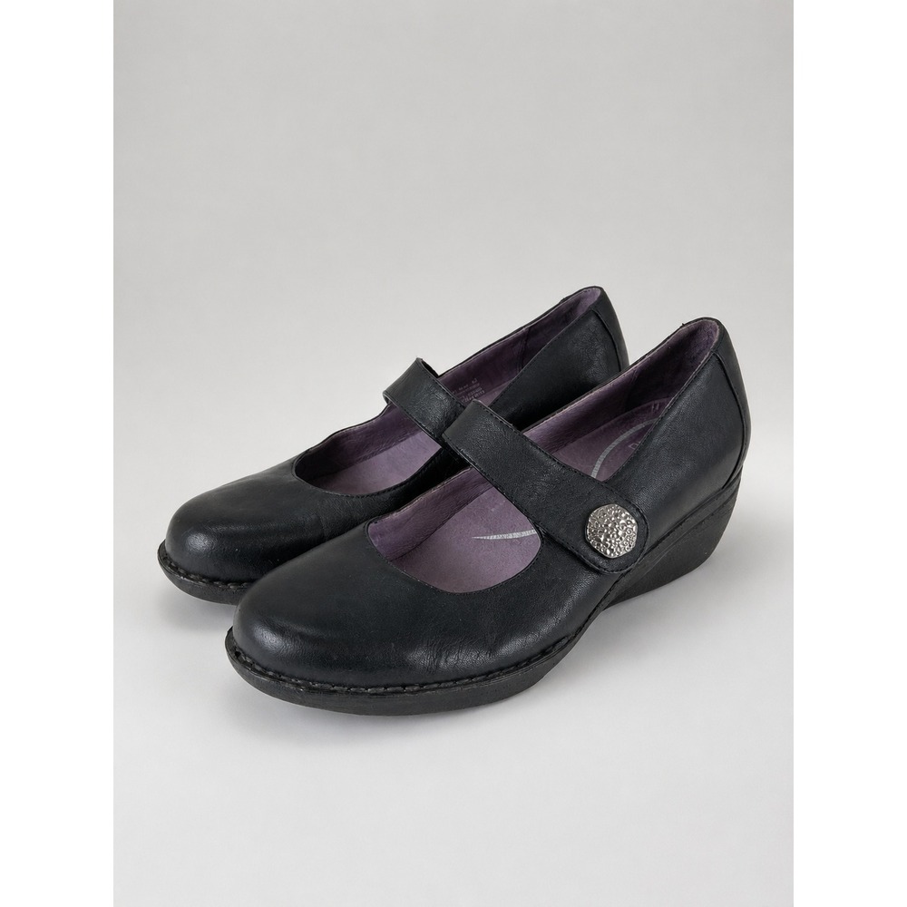 Dansko Mary Jane Wedge Women 41 10.5  Leather Comfort Strap Shoe Teacher Artsy